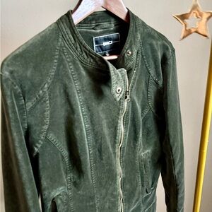 BNCI Women's Green Velvet Moto Jacket